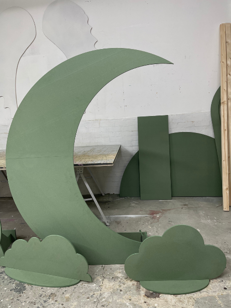 Set Of Moon And Clouds